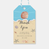 Minimale Blaue Ozean Sommerhochzeit Geschenkanhänger (Rückseite)