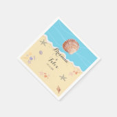 Minimale Blaue Ozean-Sommerhochzeit Serviette (Ecke)