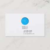 Minimale blaue Punkt-Monogramm-Visitenkarte Visitenkarte (Rückseite)