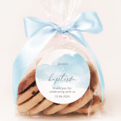 Minimale blaue Taufe Runder Aufkleber