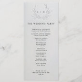 Minimale Blindprägung aus Baumwolle für Hochzeitsp Programm (Rückseite)