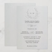 Minimale Blindprägung Baumwoll-Hochzeit Einladung (Vorne/Hinten)