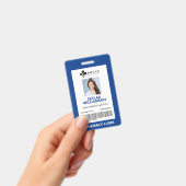 Minimale Blue Border Frame Medical Foto ID & Logo Ausweis (Handheld)