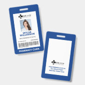 Minimale Blue Border Frame Medical Foto ID & Logo Ausweis (Vorder- & Rückseite)