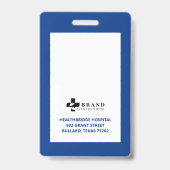 Minimale Blue Border Frame Medical Foto ID & Logo Ausweis (Rückseite)