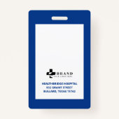 Minimale Blue Border Frame Medical Foto ID & Logo Ausweis (Rückseite)