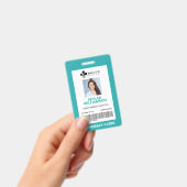 Minimale Blue Border Frame Medical Foto ID & Logo Ausweis (Handheld)