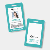 Minimale Blue Border Frame Medical Foto ID & Logo Ausweis (Vorder- & Rückseite)