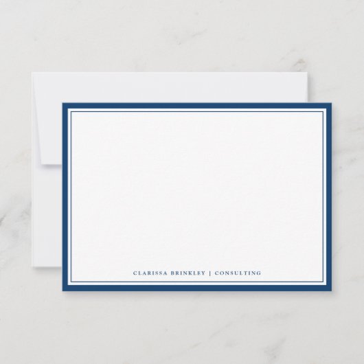 Minimale Blue Flat Note Card Mitternacht Mitteilungskarte (Vorderseite)