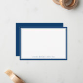 Minimale Blue Flat Note Card Mitternacht Mitteilungskarte (Vorderseite/Rückseite Beispiel)