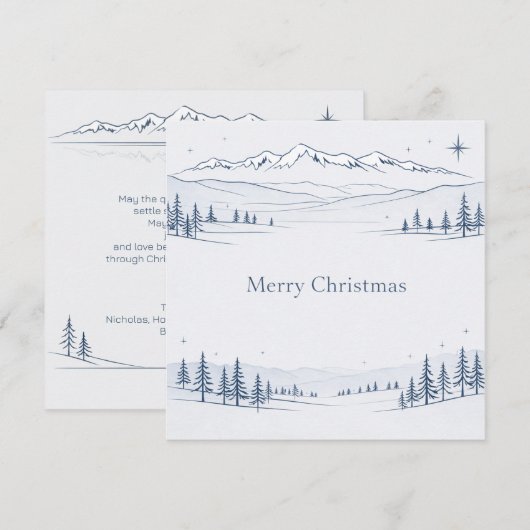 Minimale Blue Mountain Frohe Weihnachten (Vorne/Hinten)