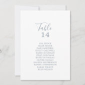 Minimale Blue Tischnummer Seating Chart Cards (Vorderseite)
