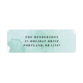 Minimale Blue Watercolor-Rücksendeadresse
