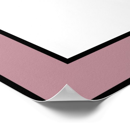 Minimale Blume Black Line Art Mauve Pum Border Poster (Ecke)