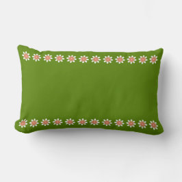 Minimale Blume Border Retro Avocado Green Lendenkissen