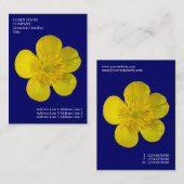 Minimale Blume - Buttercup - Deep Blue Visitenkarte (Vorne/Hinten)