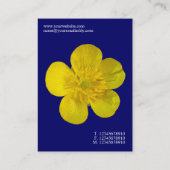 Minimale Blume - Buttercup - Deep Blue Visitenkarte (Rückseite)