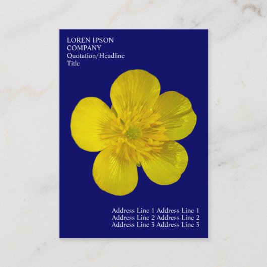 Minimale Blume - Buttercup - Deep Blue Visitenkarte (Vorderseite)