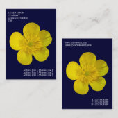 Minimale Blume - Buttercup - Deep Navy Blue Visitenkarte (Vorne/Hinten)