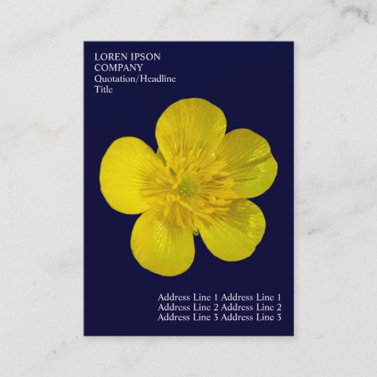 Minimale Blume - Buttercup - Deep Navy Blue Visitenkarte (Vorderseite)