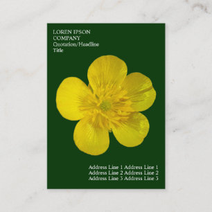 Minimale Blume - Buttercup - Tief grün Visitenkarte