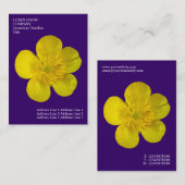 Minimale Blume - Buttercup - Tiefe Violette Visitenkarte (Vorne/Hinten)