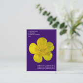 Minimale Blume - Buttercup - Tiefe Violette Visitenkarte (Stehend Vorderseite)