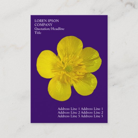 Minimale Blume - Buttercup - Tiefe Violette Visitenkarte (Vorderseite)