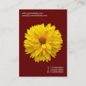 Minimale Blume - Chrysanthemum - Deep Maroon Visitenkarte (Rückseite)