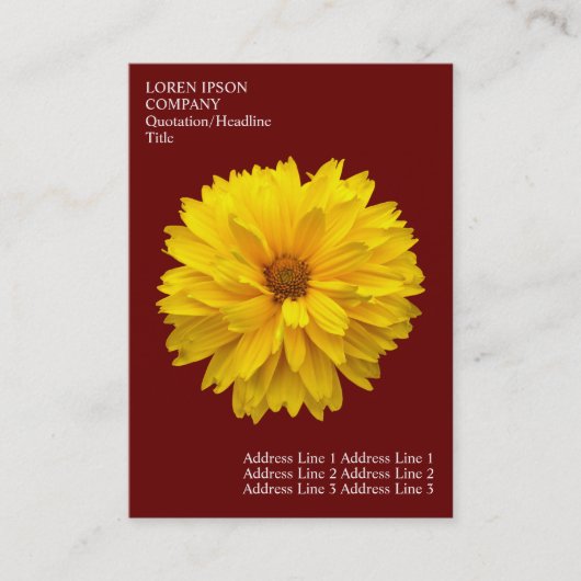 Minimale Blume - Chrysanthemum - Deep Maroon Visitenkarte (Vorderseite)