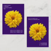 Minimale Blume - Chrysanthemum - Deep Violet Visitenkarte (Vorne/Hinten)