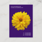 Minimale Blume - Chrysanthemum - Deep Violet Visitenkarte (Rückseite)