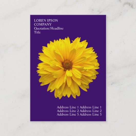 Minimale Blume - Chrysanthemum - Deep Violet Visitenkarte (Vorderseite)