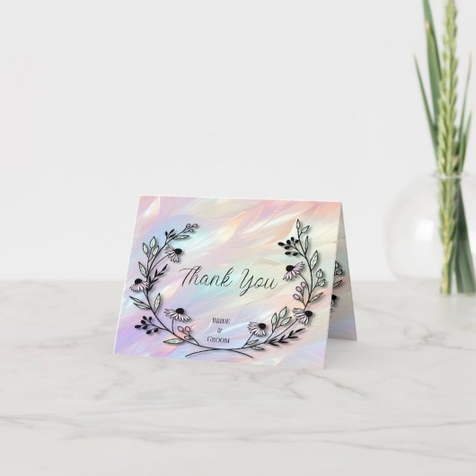 Minimale Blume Dankeschön Karte (Vorderseite)