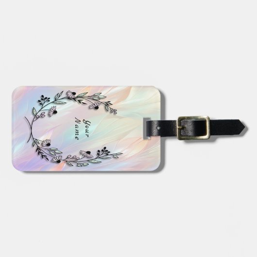 Minimale Blume Gepäckmarke Gepäckanhänger (Vorderseite horizontal)