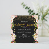 Minimale Blume Kalligrafie Probe Abendessen Invit Einladung (Stehend Vorderseite)