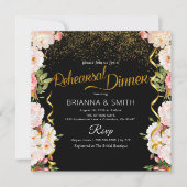 Minimale Blume Kalligrafie Probe Abendessen Invit Einladung (Vorderseite)