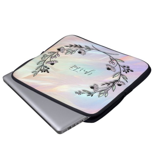 Minimale Blume Laptop-Sieb Laptopschutzhülle (Vorne Knopf)