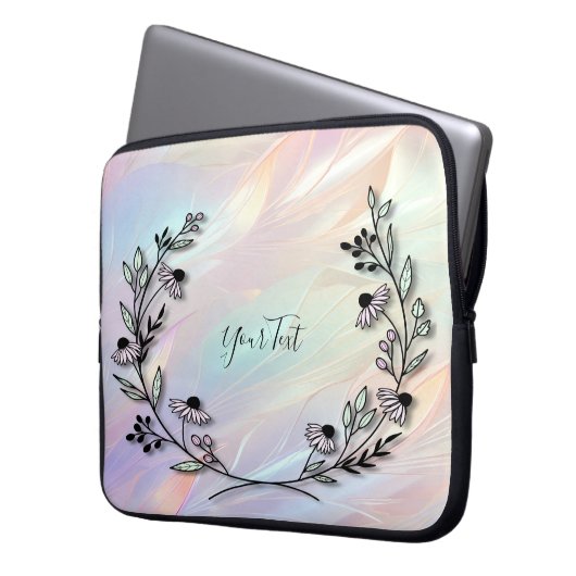 Minimale Blume Laptop-Sieb Laptopschutzhülle (Vorderseite Links)