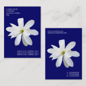 Minimale Blume - Magnolia - Deep Blue Visitenkarte (Vorne/Hinten)
