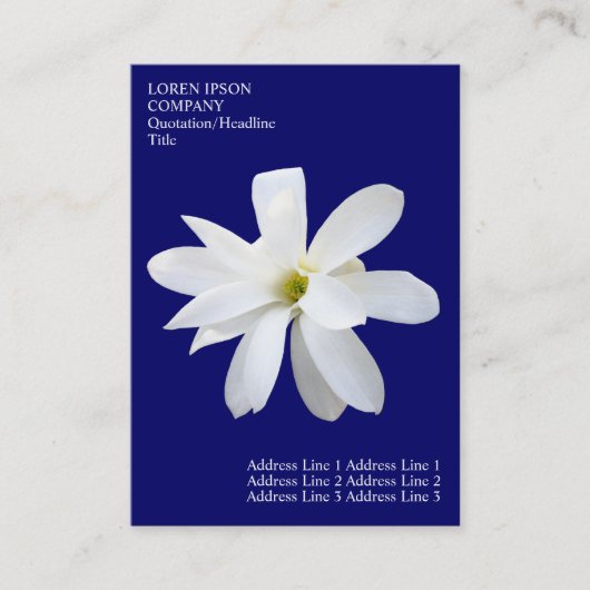 Minimale Blume - Magnolia - Deep Blue Visitenkarte (Vorderseite)