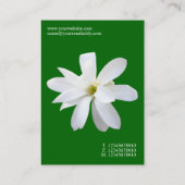 Minimale Blume - Magnolia - Grüne Grüne Grüne Grün Visitenkarte (Rückseite)