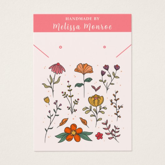 Minimale Blume Necklace Juwelieranzeigekarte (Vorderseite)