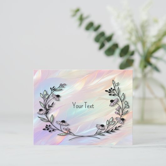 Minimale Blume Postkarte (Stehend Vorderseite)