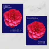 Minimale Blume - Red Camelia - Deep Blue Visitenkarte (Vorne/Hinten)