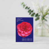 Minimale Blume - Red Camelia - Deep Blue Visitenkarte (Stehend Vorderseite)