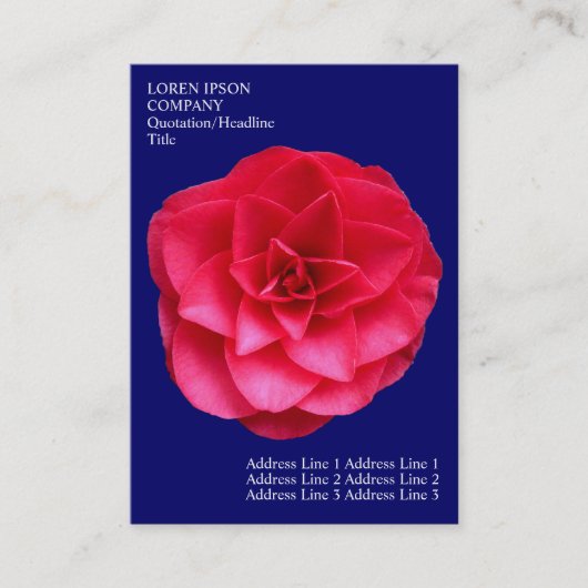 Minimale Blume - Red Camelia - Deep Blue Visitenkarte (Vorderseite)