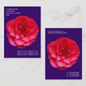 Minimale Blume - Red Camelia - Deep Violet Visitenkarte (Vorne/Hinten)