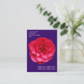 Minimale Blume - Red Camelia - Deep Violet Visitenkarte (Stehend Vorderseite)