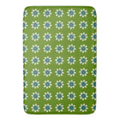 Minimale Blume Retro Avocado Green Badematte (Vorderseite Vertikal)